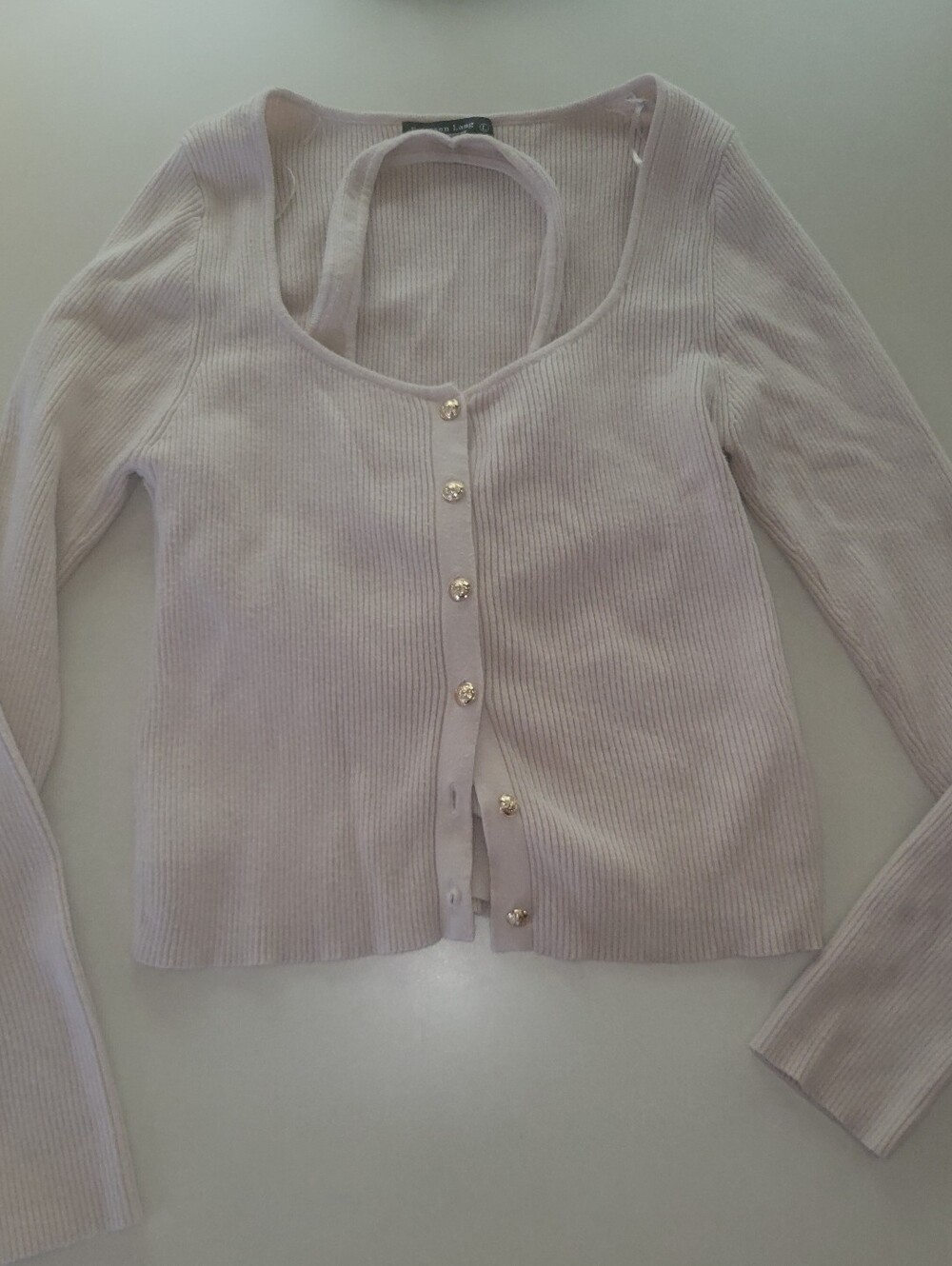 Emerson Lang Ribbed Button-Front Cardigan